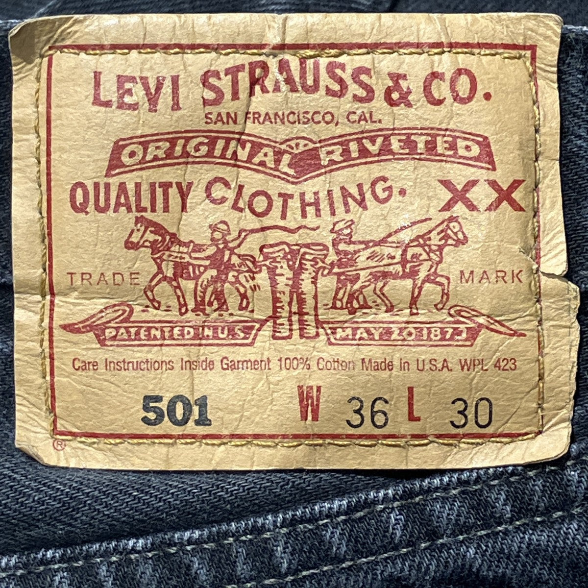 90s後染 BLACK DENIM PANTS MADE IN USAデニムパンツ501-0660