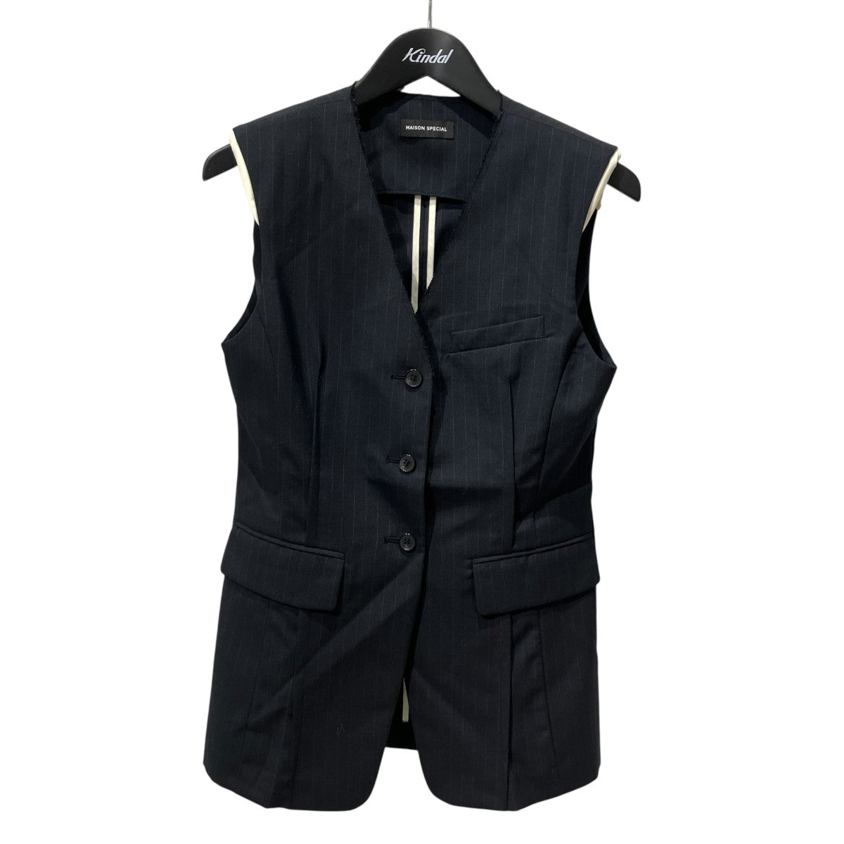 MAISON SPECIAL Suiting V-neck Giletストライプベスト21251315211 古着・中古-1枚目のアイテム画像