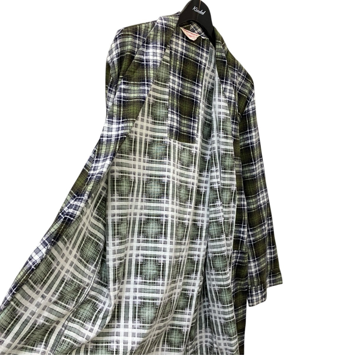 BRENT 60S Vintageチェックガウンコート 古着・中古-4枚目のアイテム画像