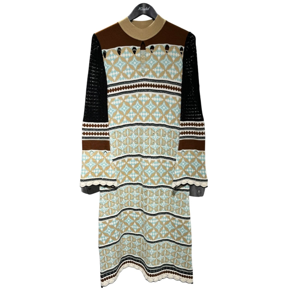 Eyelet Jacquard Long Knit DressニットワンピースMM18AW-KN007