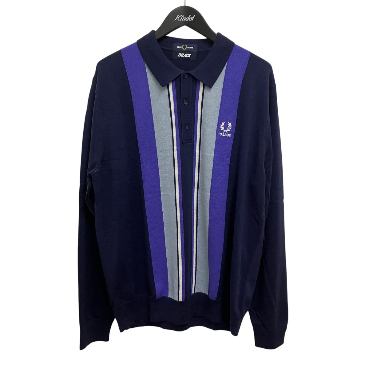 FRED PERRY×PALACE ポロシャツSK1129 Long Sleeve Knitted Shirt 古着・中古-1枚目のアイテム画像