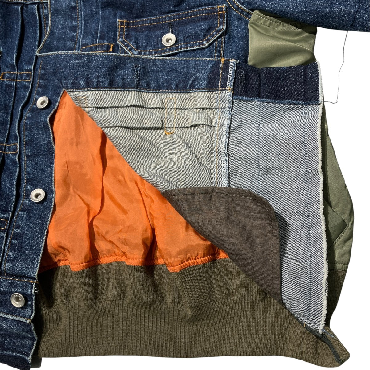 sacai Denim x Nylon Twill JacketデニムジャケットSCW-207 古着・中古-5枚目のアイテム画像