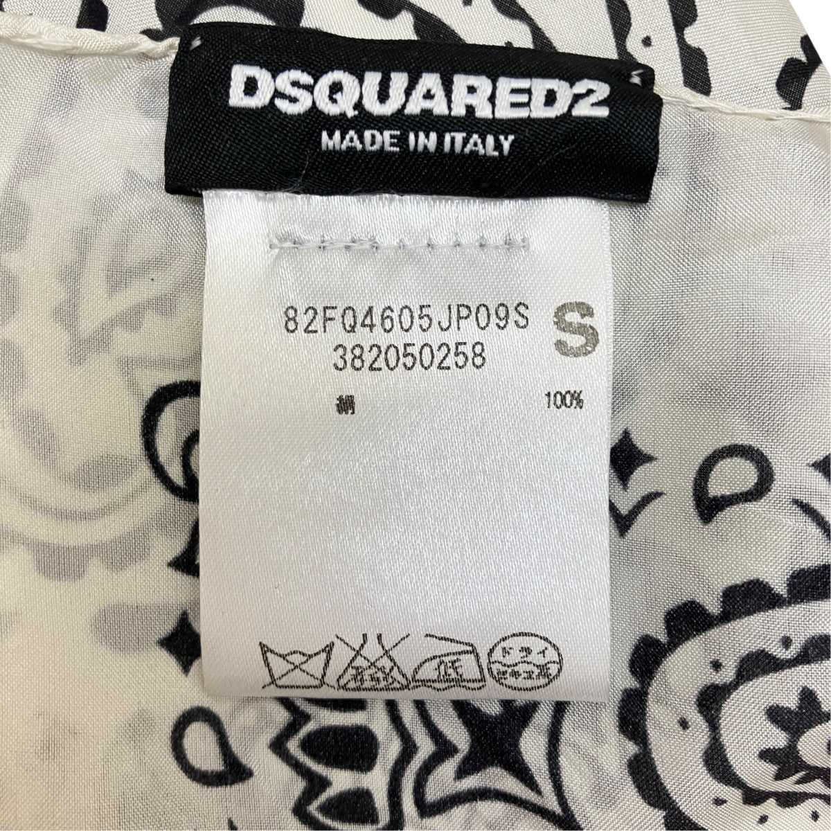 DSQUARED2 SILK100％ バンダナスカーフ 古着・中古-3枚目のアイテム画像