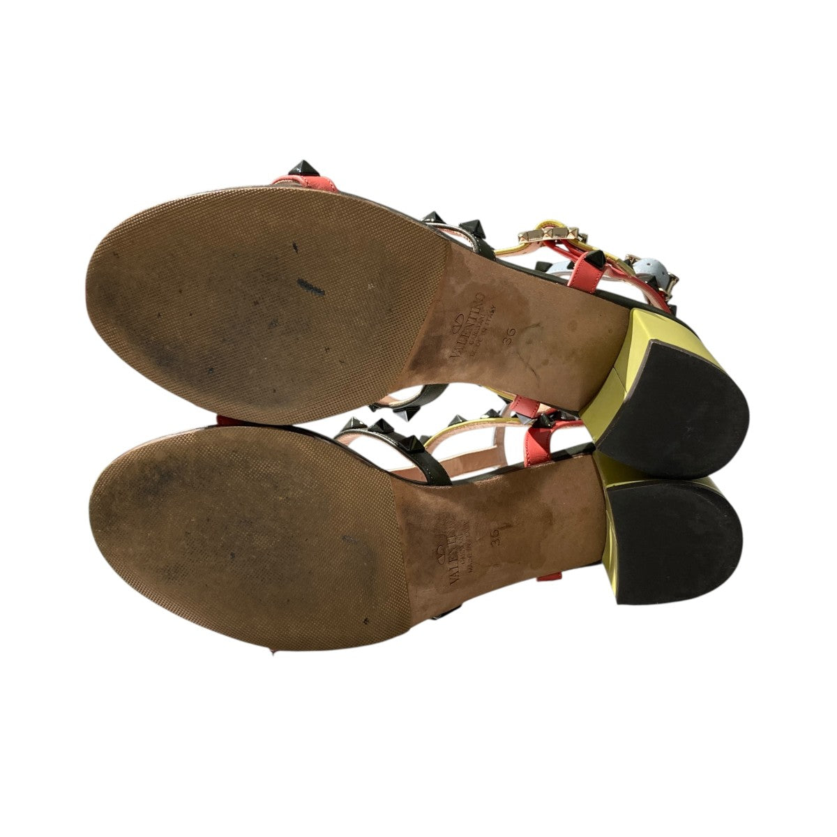 VALENTINO GARAVANI ロックスタッズ アンクルストラップ チャンキーヒールサンダルKW2S0838 古着・中古-3枚目のアイテム画像