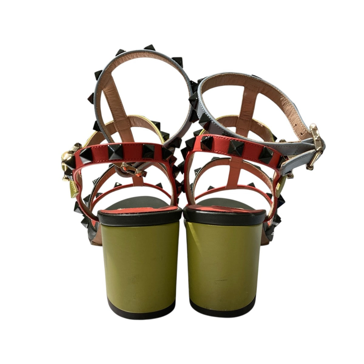 VALENTINO GARAVANI ロックスタッズ アンクルストラップ チャンキーヒールサンダルKW2S0838 古着・中古-5枚目のアイテム画像