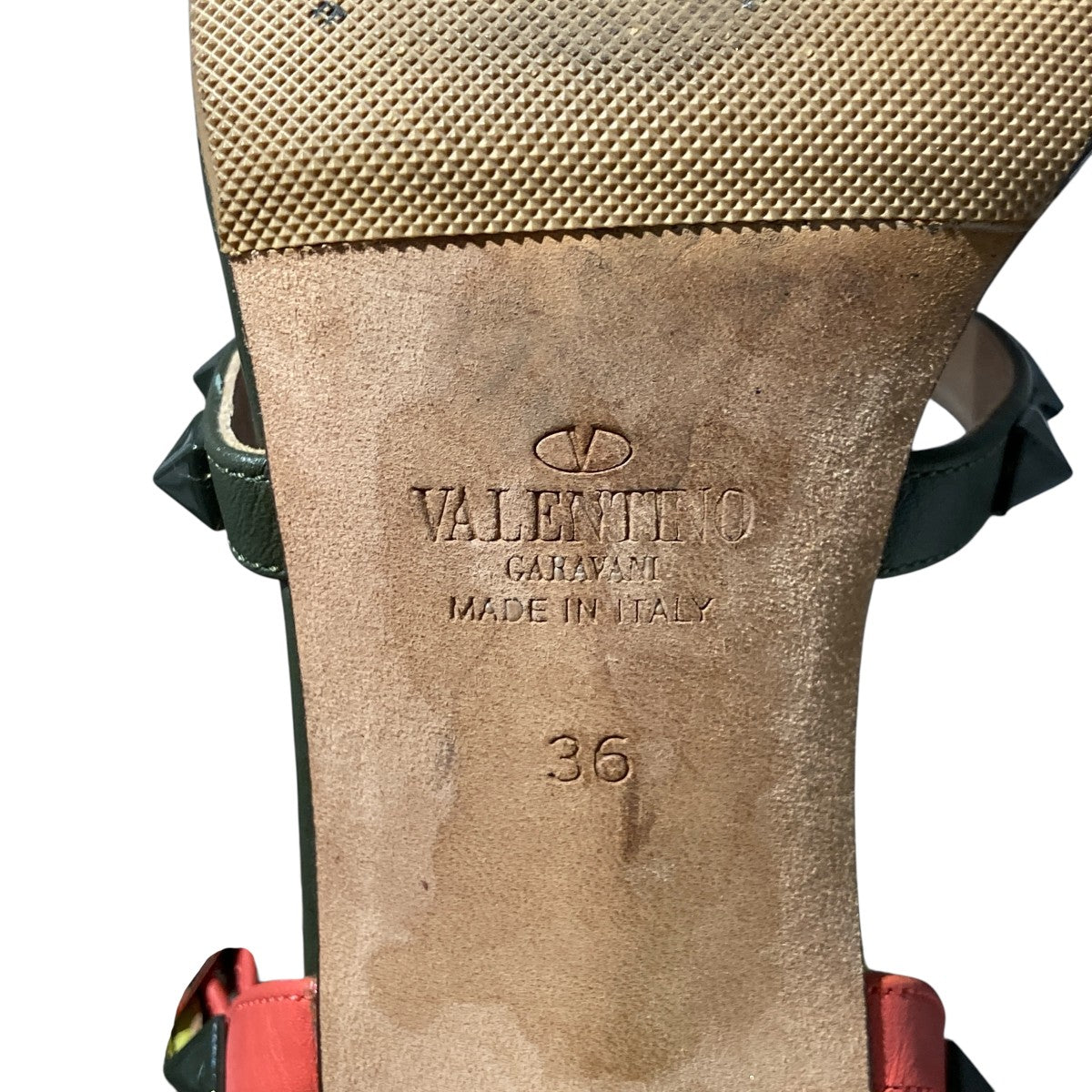 VALENTINO GARAVANI ロックスタッズ アンクルストラップ チャンキーヒールサンダルKW2S0838 古着・中古-6枚目のアイテム画像