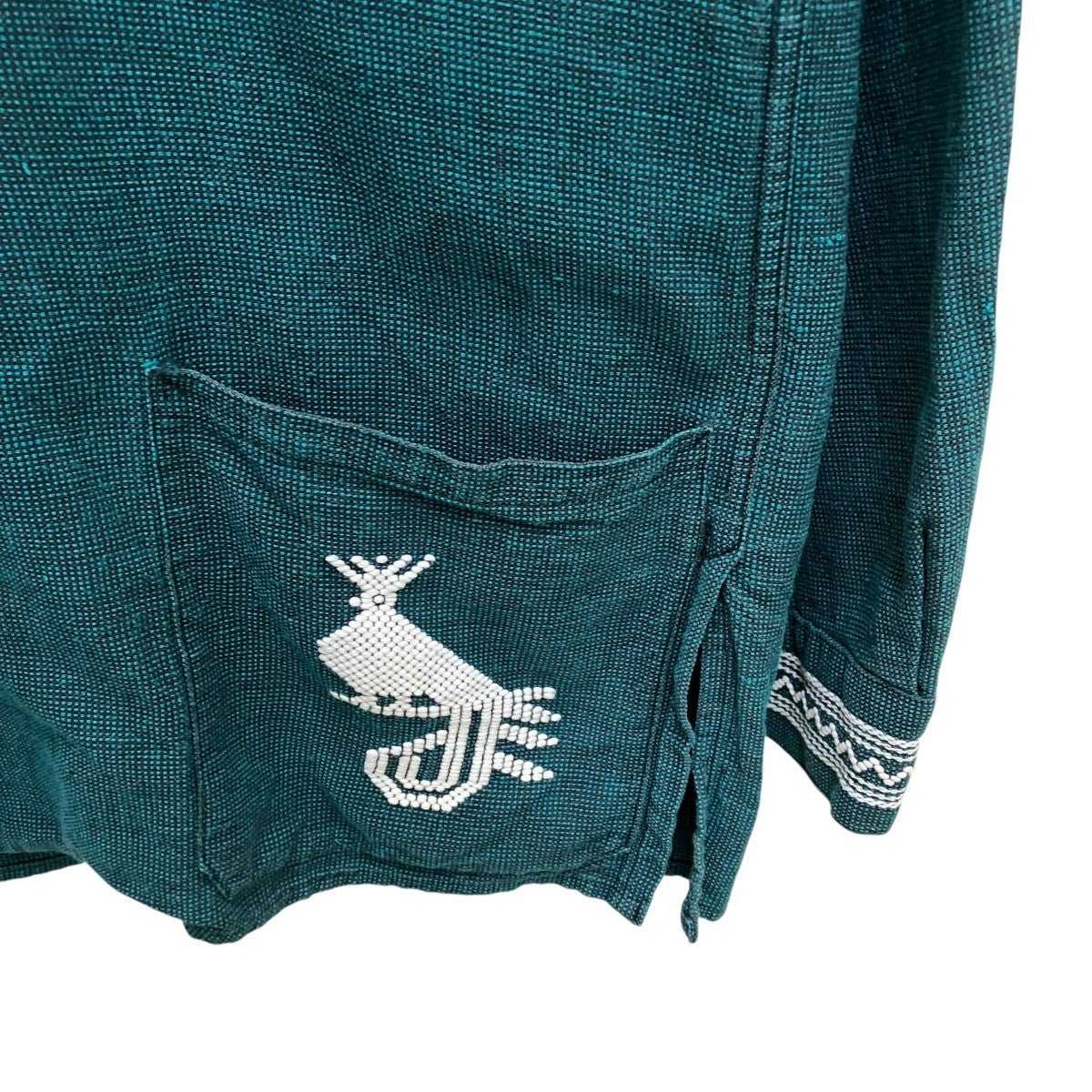 MAYAN MODERN 50s〜60s Vintage グアテマラシャツ キャッツアイボタン長袖刺繍シャツ 古着・中古-4枚目のアイテム画像