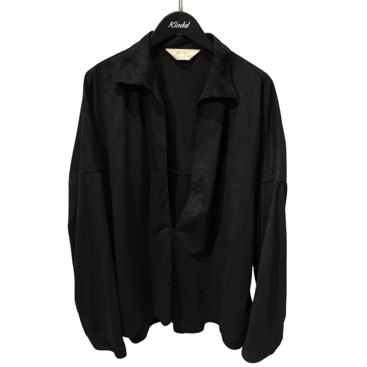ANCELLM VEGAN LEATHER SKIPPER SHIRTVネックカットソーANC-SH27 古着・中古-1枚目のアイテム画像