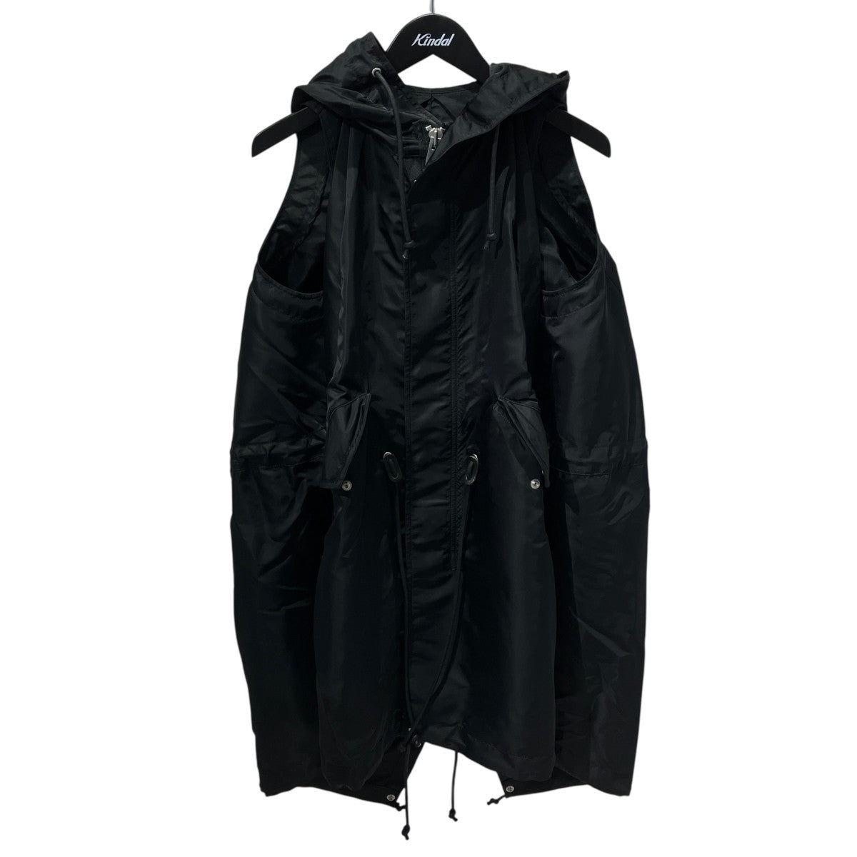 sacai 25SSNYLON TWILL HOODIE VESTロングジレ25-07677 古着・中古-1枚目のアイテム画像