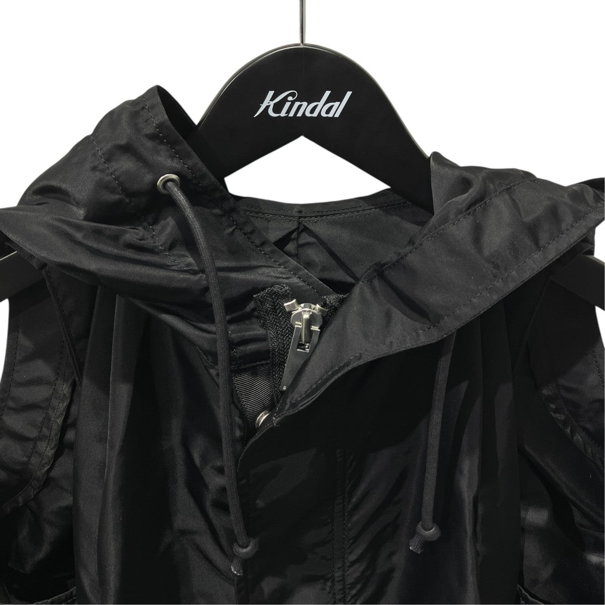 sacai 25SSNYLON TWILL HOODIE VESTロングジレ25-07677 古着・中古-3枚目のアイテム画像