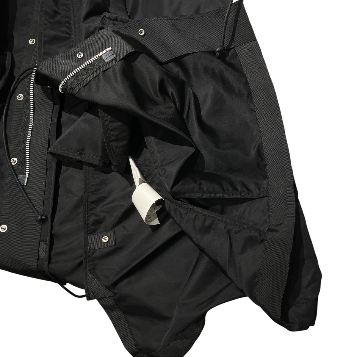 sacai 25SSNYLON TWILL HOODIE VESTロングジレ25-07677 古着・中古-4枚目のアイテム画像