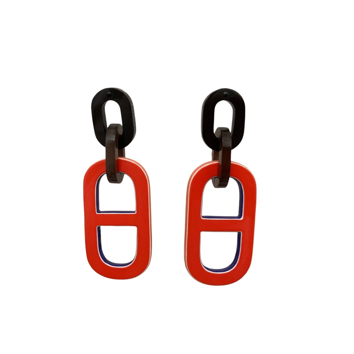 HERMES プラスチックシェーヌダンクルピアス 古着・中古-1枚目のアイテム画像