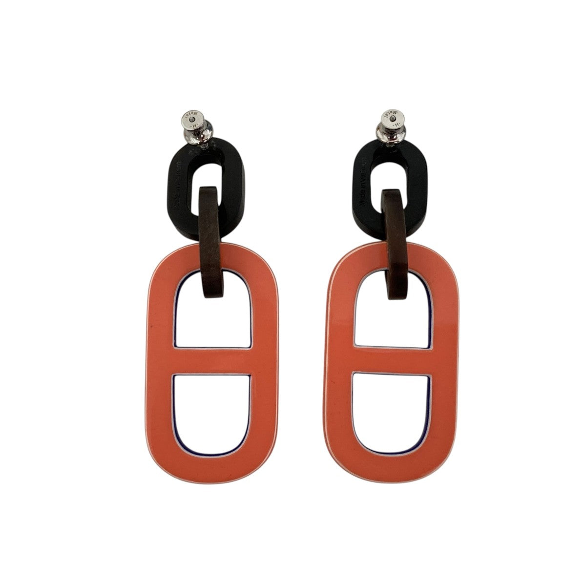 HERMES プラスチックシェーヌダンクルピアス 古着・中古-2枚目のアイテム画像