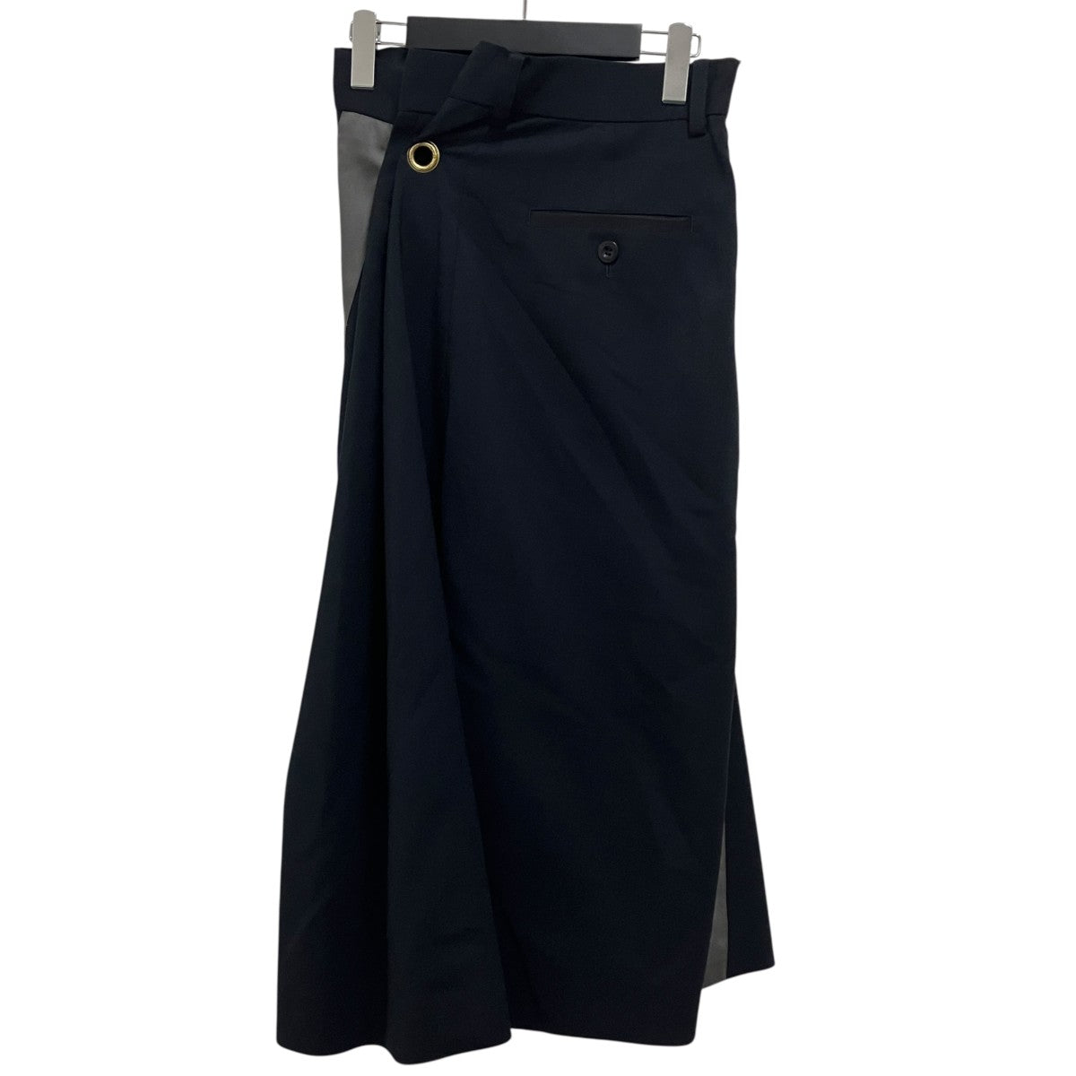 sacai 20AWサイドジップ アシンメトリー ロングスカートロングスカート20-05048 古着・中古-2枚目のアイテム画像