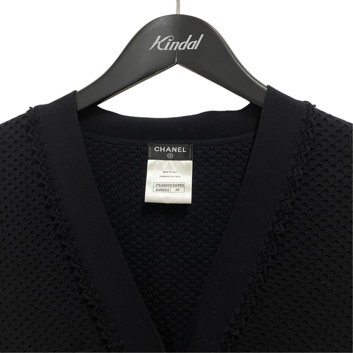 CHANEL 16SSココマークボタンコットンカーディガンP53580K06999 古着・中古-3枚目のアイテム画像