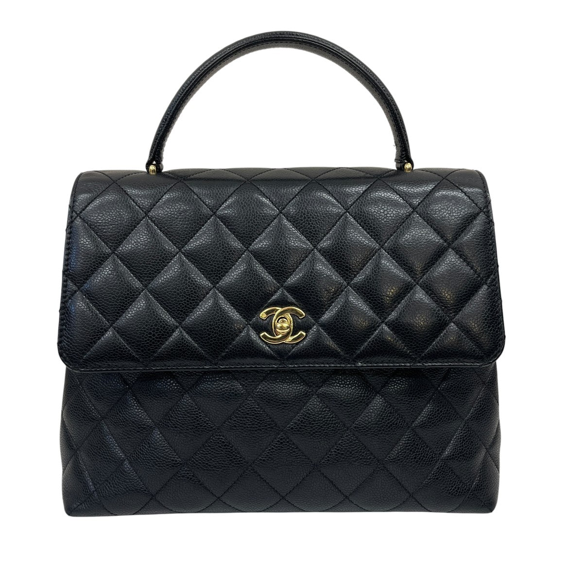 CHANEL マトラッセ トップハンドル グレインドカーフスキンハンドバッグA12397 古着・中古-1枚目のアイテム画像