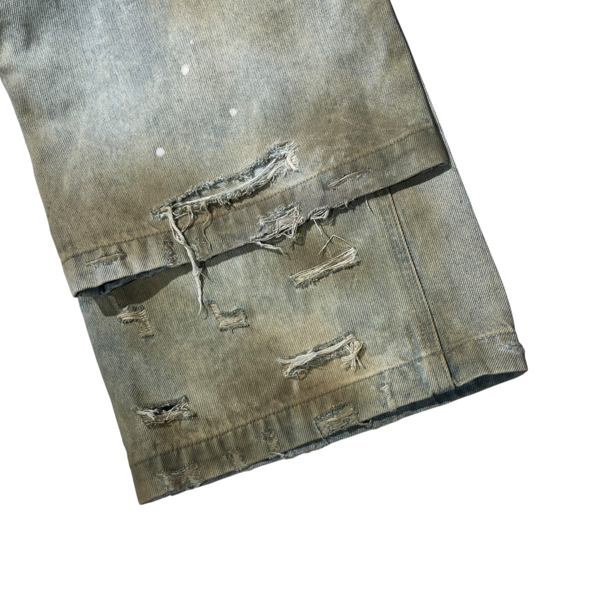 cinder vein Destroyed PU Patch Double Waistband Jeansデニムパンツ 古着・中古-5枚目のアイテム画像
