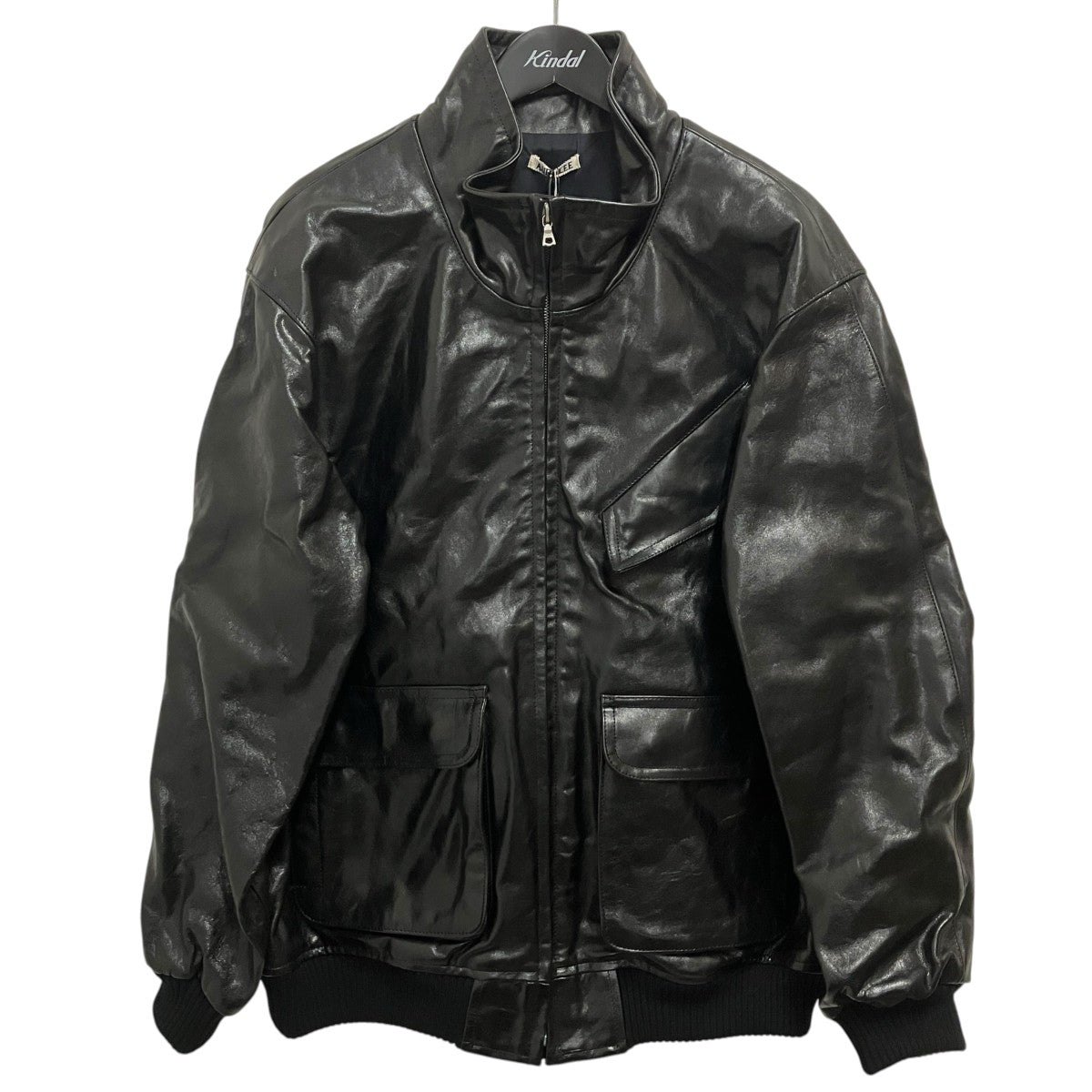 AURALEE 25AWLAMB LEATHER ZIP BLOUSONレザージャケットA25AB01WX 古着・中古-1枚目のアイテム画像