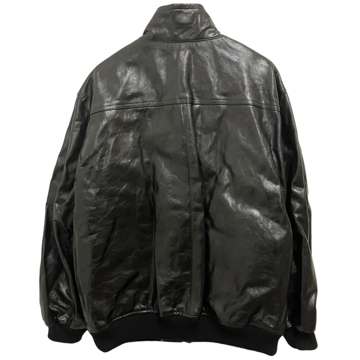 AURALEE 25AWLAMB LEATHER ZIP BLOUSONレザージャケットA25AB01WX 古着・中古-2枚目のアイテム画像