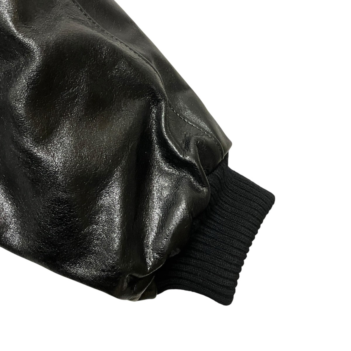 AURALEE 25AWLAMB LEATHER ZIP BLOUSONレザージャケットA25AB01WX 古着・中古-4枚目のアイテム画像