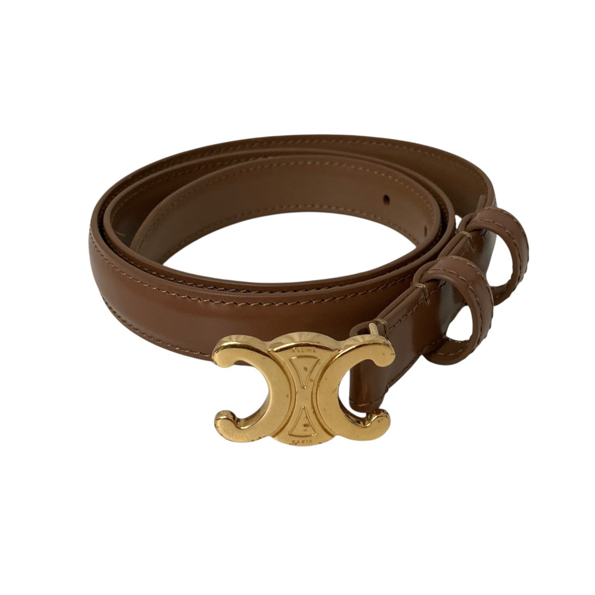CELINE トリオンフ ベルト 18mm ／ ナチュラルカーフスキンベルト45AX63A78.04LU 古着・中古-1枚目のアイテム画像