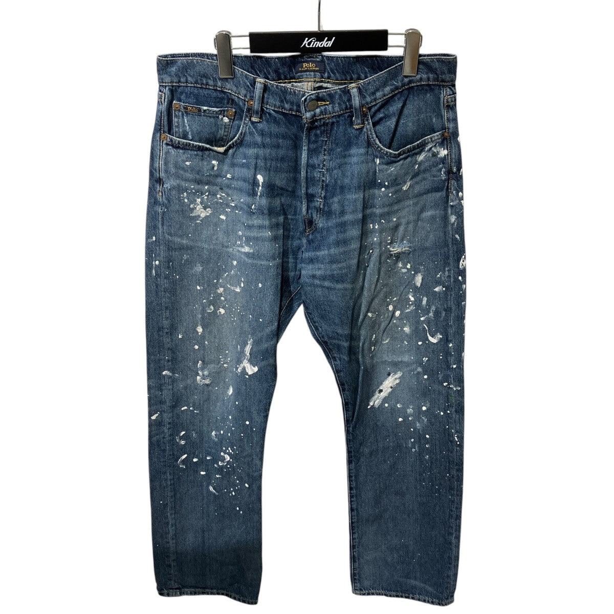 POLO RALPH LAUREN DAMAGE PTINT BUTTONFLY DEIM PANTSデニムパンツ 古着・中古-1枚目のアイテム画像
