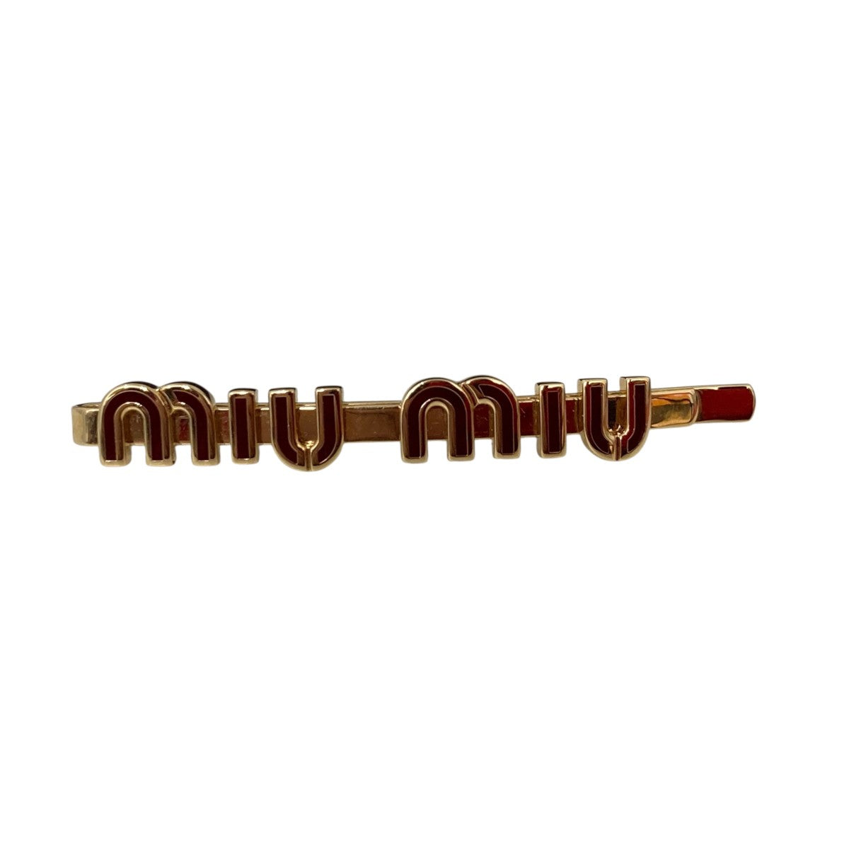 MIU MIU メタルロゴヘアアクセサリーヘアピン5IF146 古着・中古-1枚目のアイテム画像
