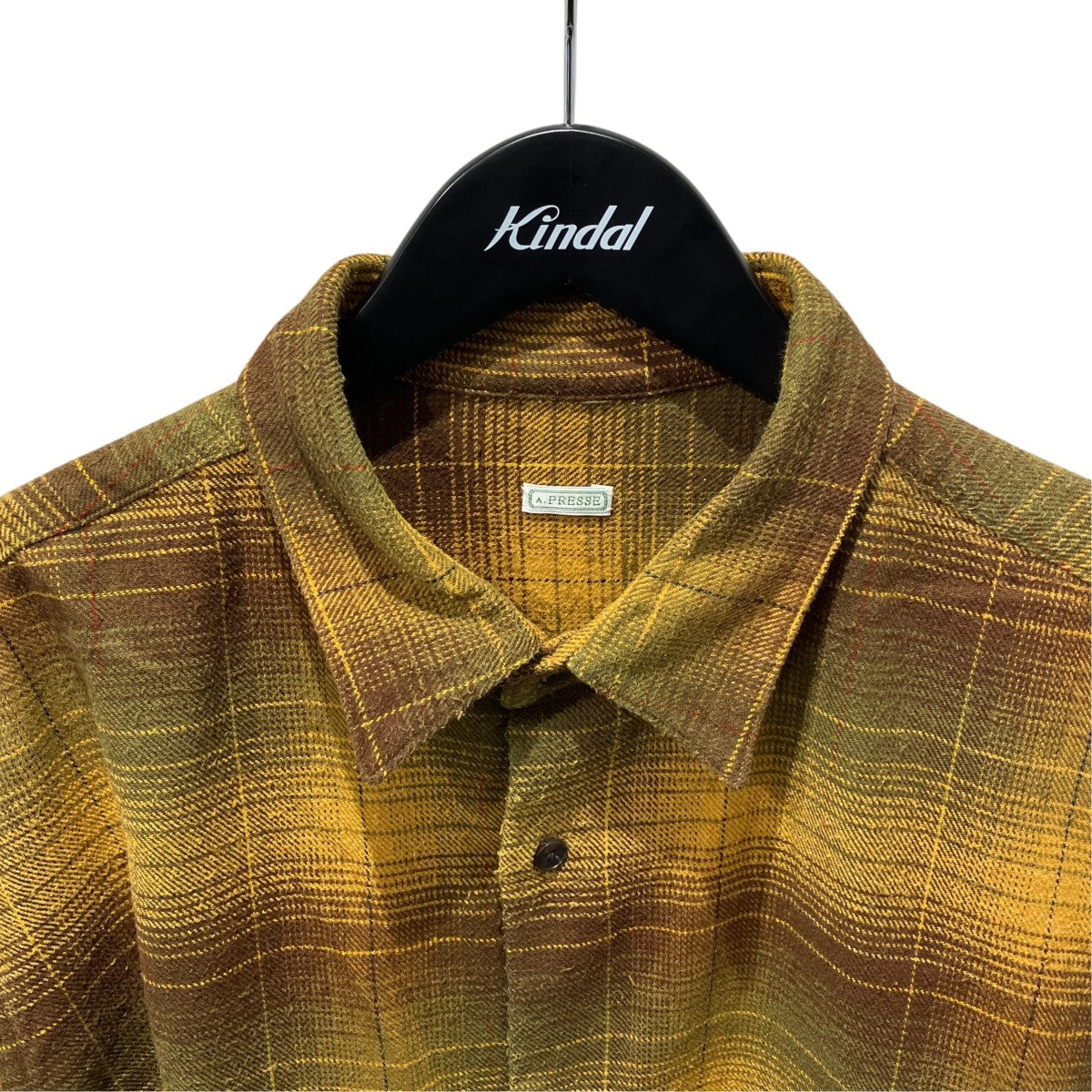 A．PRESSE 26AWVintage Cotton Silk Nep Twill Check Shirtsチェックシャツ26AAP-02-06 古着・中古-3枚目のアイテム画像