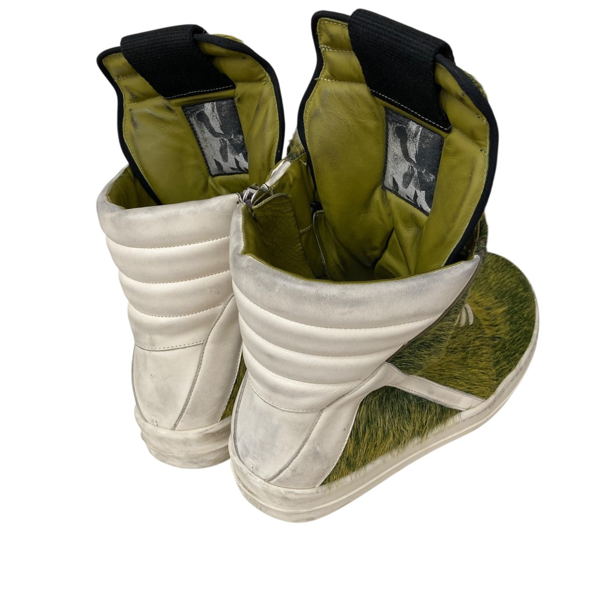 RICK OWENS Luxor Geobasket Acid Melange PonyハイカットスニーカーRU02C7894 古着・中古-2枚目のアイテム画像