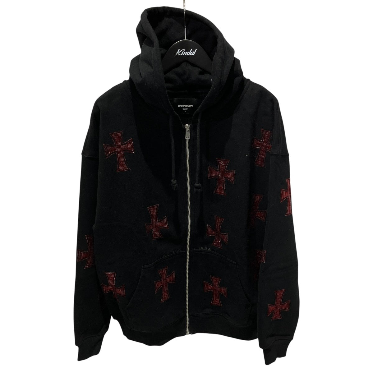 Unknown ラインストーンジップフーディー 古着・中古-1枚目のアイテム画像