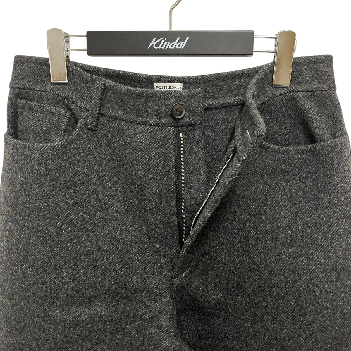 POSTELEGANT WOOL REVER 5POCKET PANTSワイドパンツPT21A0005 古着・中古-3枚目のアイテム画像