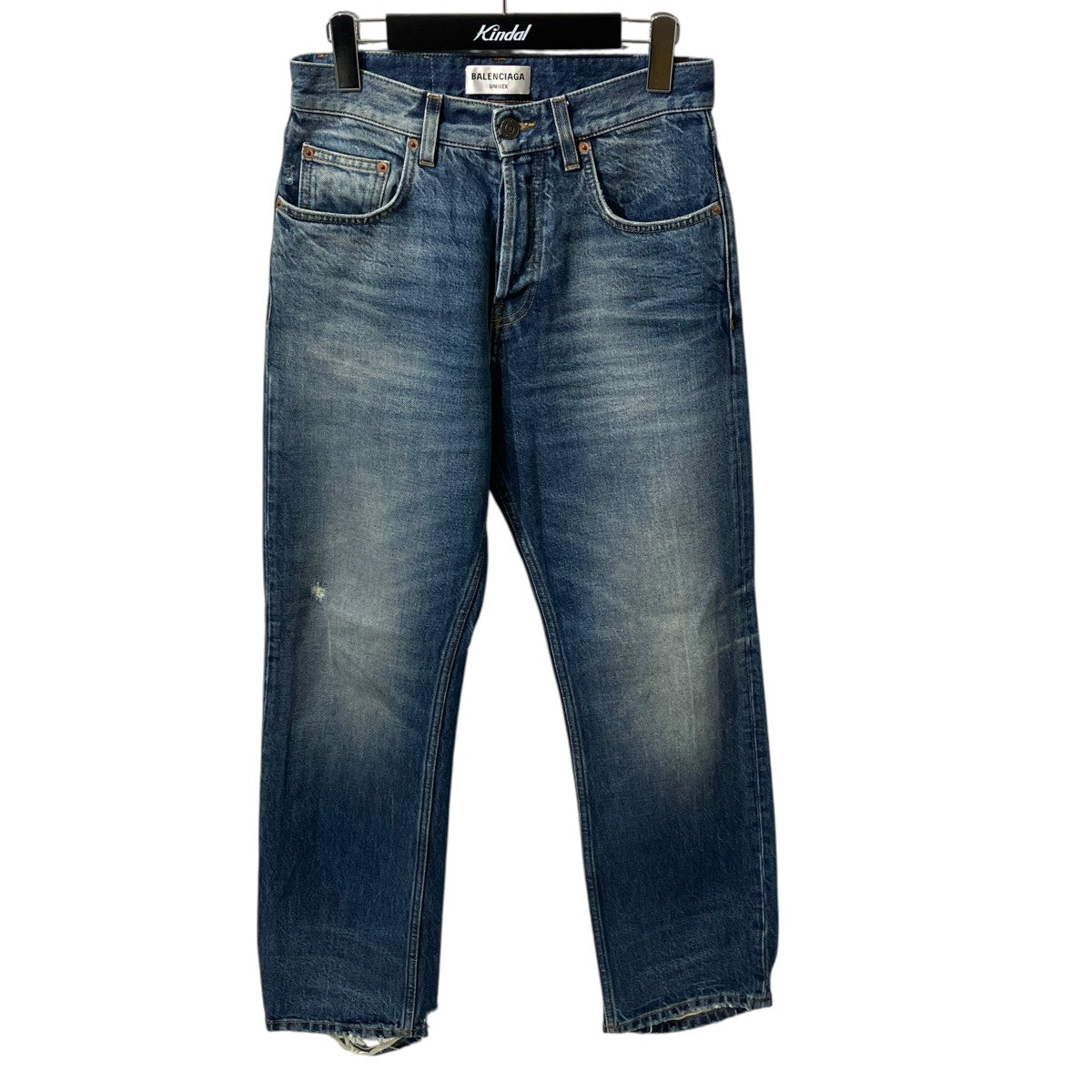 BALENCIAGA 22SSデストロイジャパニーズデニムパンツ697885 TBP47 古着・中古-1枚目のアイテム画像