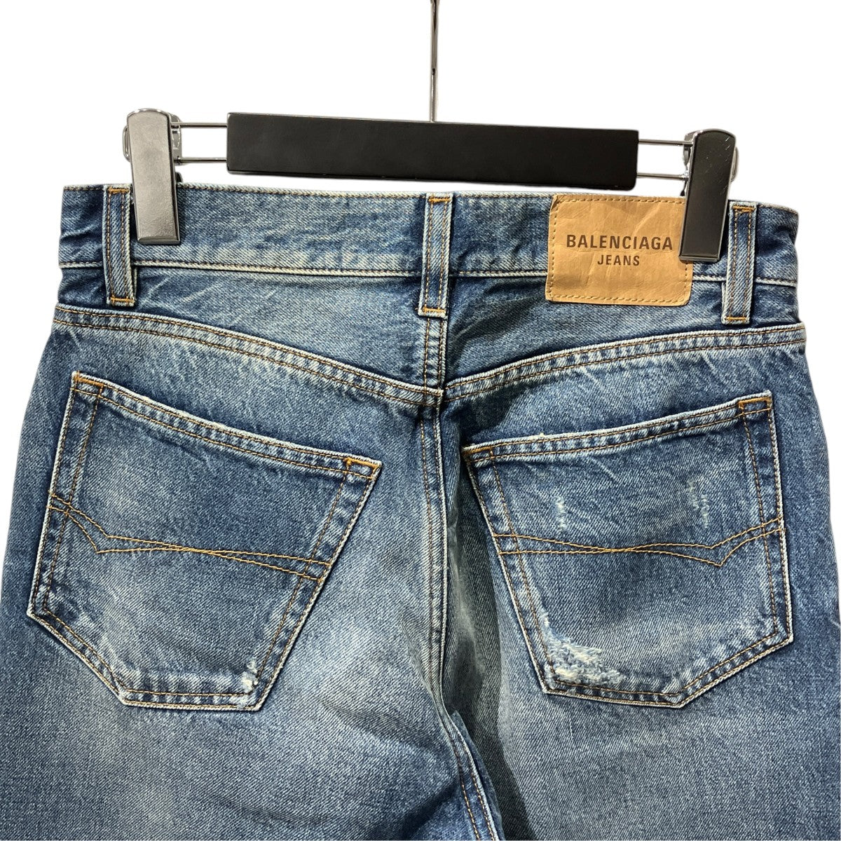 BALENCIAGA 22SSデストロイジャパニーズデニムパンツ697885 TBP47 古着・中古-4枚目のアイテム画像