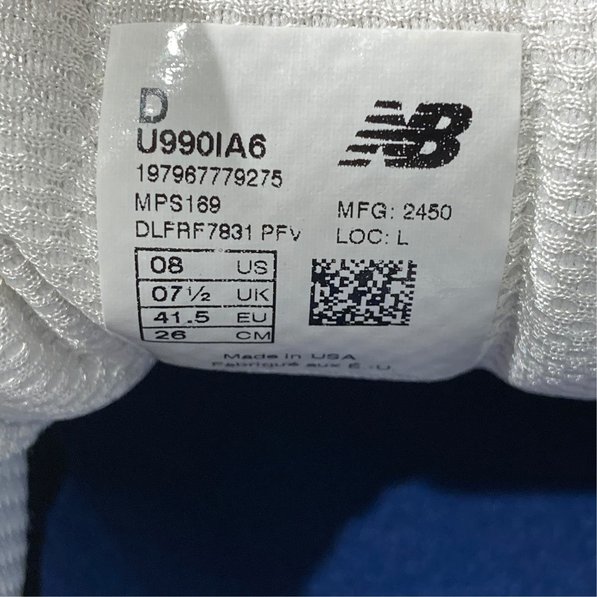NEW BALANCE 990v6スニーカーU990IA6 古着・中古-6枚目のアイテム画像