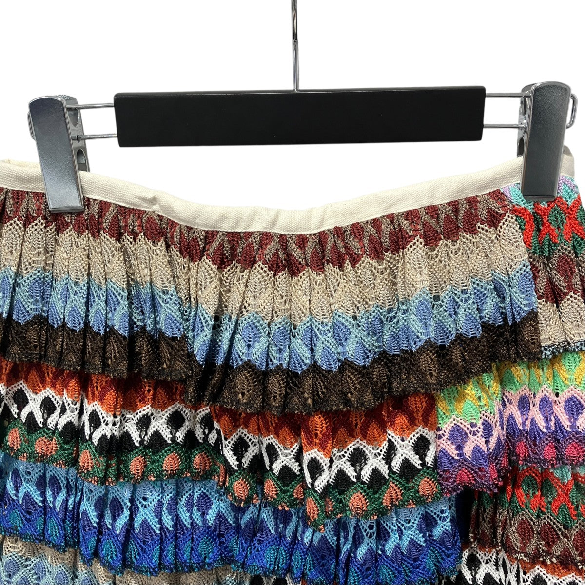 tricot COMME des GARCONS トリコスペシャル レインボーレースティアードスカート膝丈スカートTH-S201 古着・中古-4枚目のアイテム画像