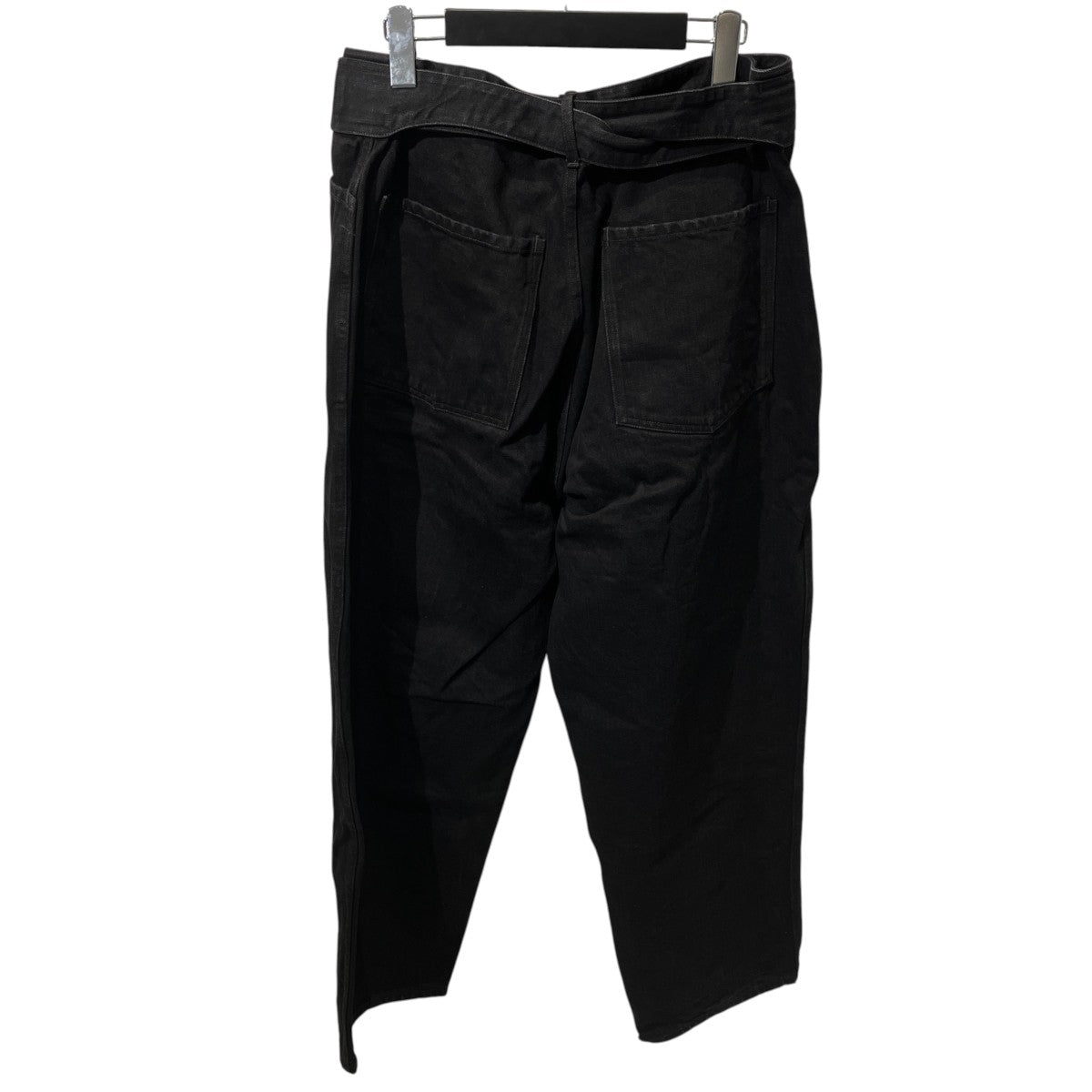 COMOLI 25AWBLACK DENIM BELTED PANTSデニムパンツC03-03001 古着・中古-2枚目のアイテム画像