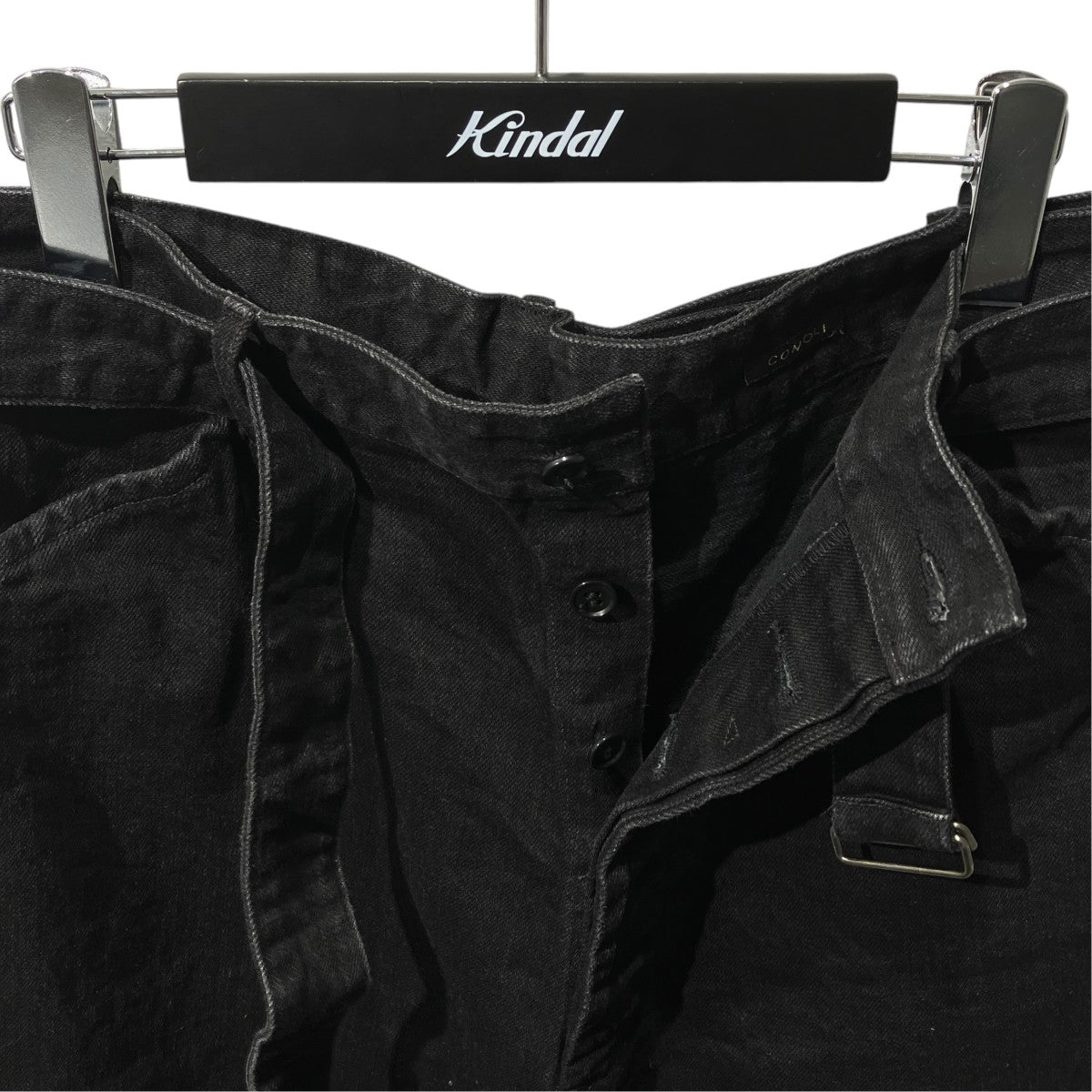 COMOLI 25AWBLACK DENIM BELTED PANTSデニムパンツC03-03001 古着・中古-3枚目のアイテム画像