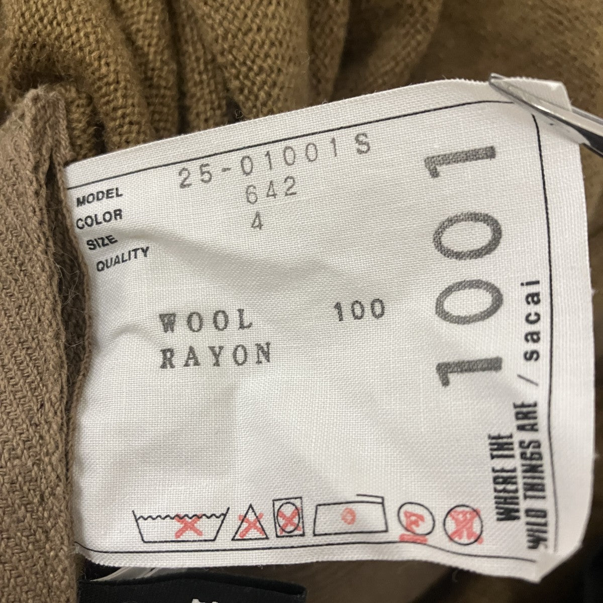 sacai 25AWWHERE THE WILD THINGS ARE Wool Knit長袖ニット25-01001S 古着・中古-6枚目のアイテム画像