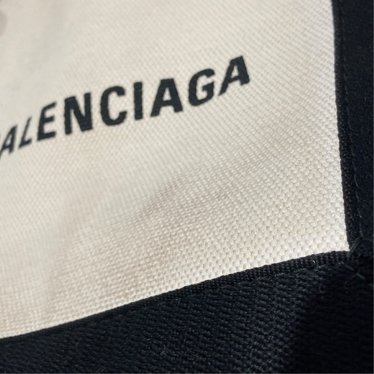 BALENCIAGA ネイビーカバ XS キャンバス ロゴ ポーチ付きハンドバッグ390346 古着・中古-6枚目のアイテム画像