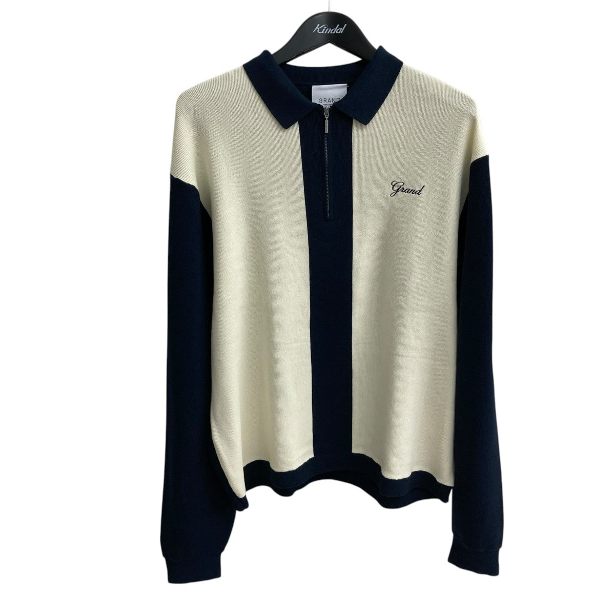 GRAND COLLECTION KNIT QUARTER ZIP SWEATERニット? idnight Navy） 古着・中古-1枚目のアイテム画像