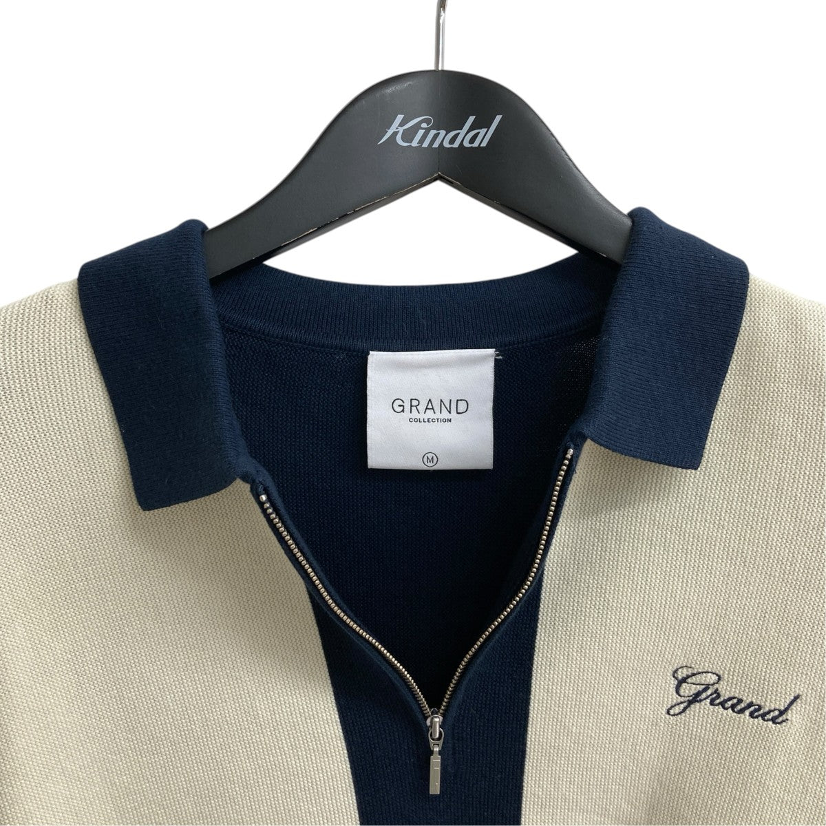 GRAND COLLECTION KNIT QUARTER ZIP SWEATERニット? idnight Navy） 古着・中古-3枚目のアイテム画像