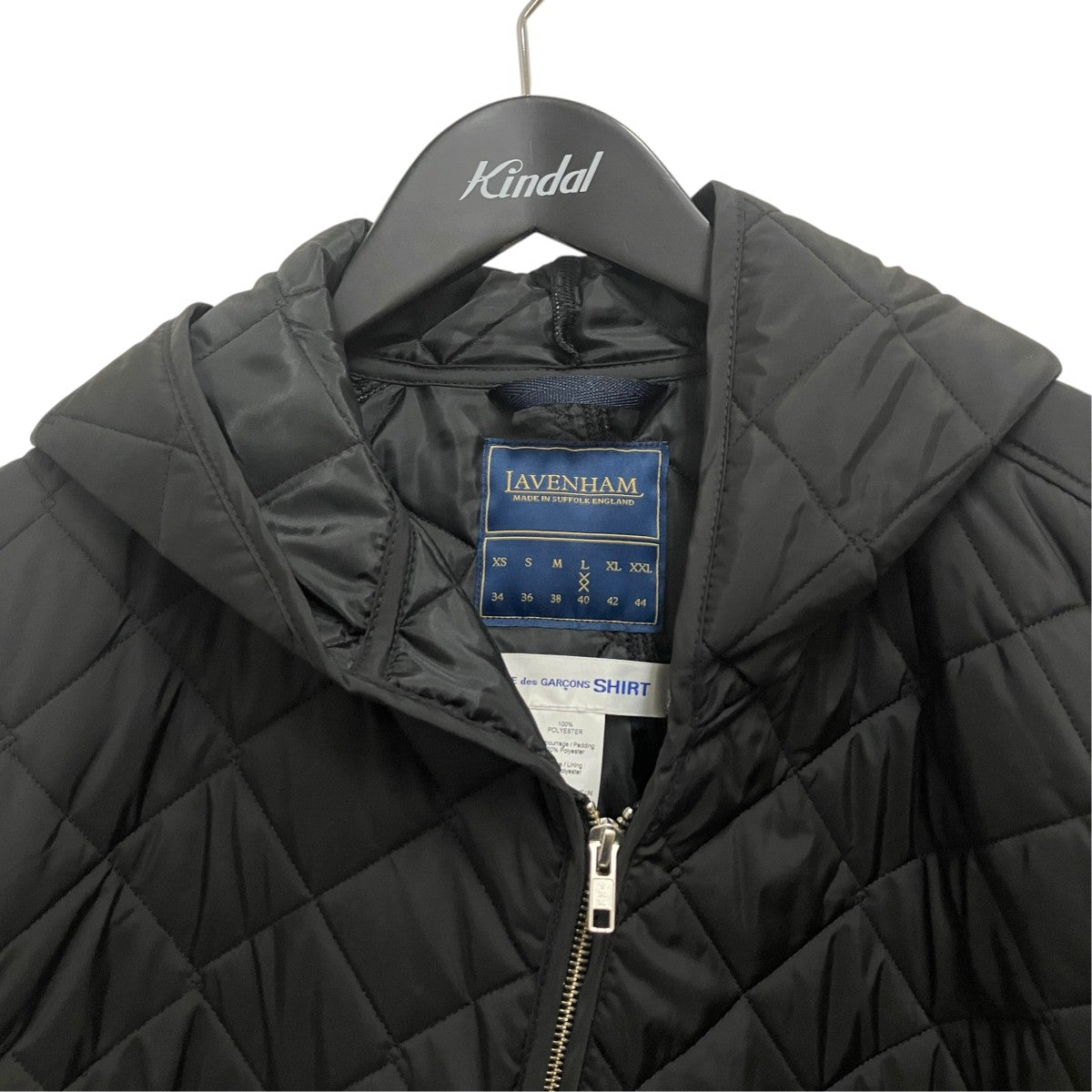 COMME des GARCONS SHIRT×LAVENHAM ダイヤモンドキルティング フード付コートFN-C521 古着・中古-3枚目のアイテム画像