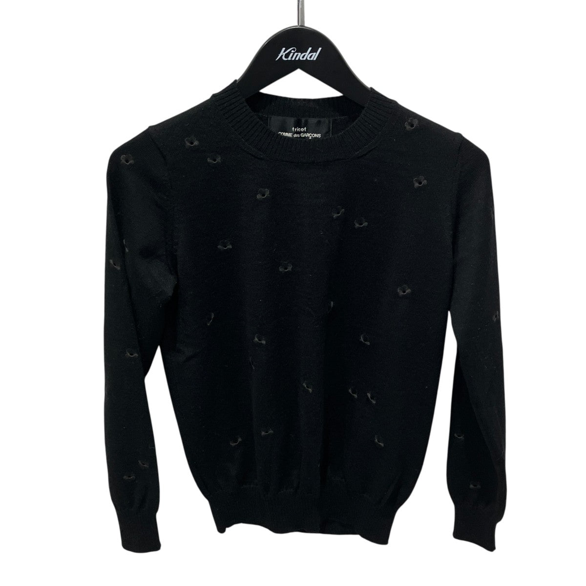 tricot COMME des GARCONS 21ssフラワー刺繍ニット長袖ニットTG-N006 古着・中古-1枚目のアイテム画像