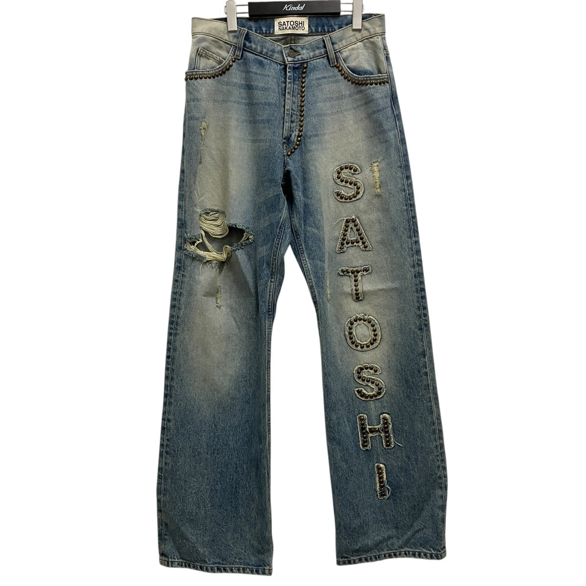 SATOSHI NAKAMOTO STUDS RUTTED DENIMデニムパンツ 古着・中古-1枚目のアイテム画像