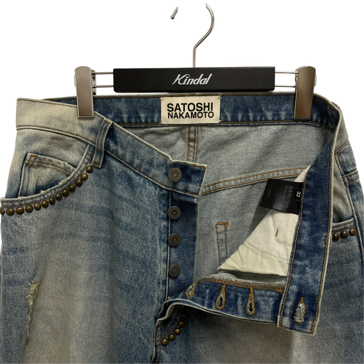 SATOSHI NAKAMOTO STUDS RUTTED DENIMデニムパンツ 古着・中古-3枚目のアイテム画像