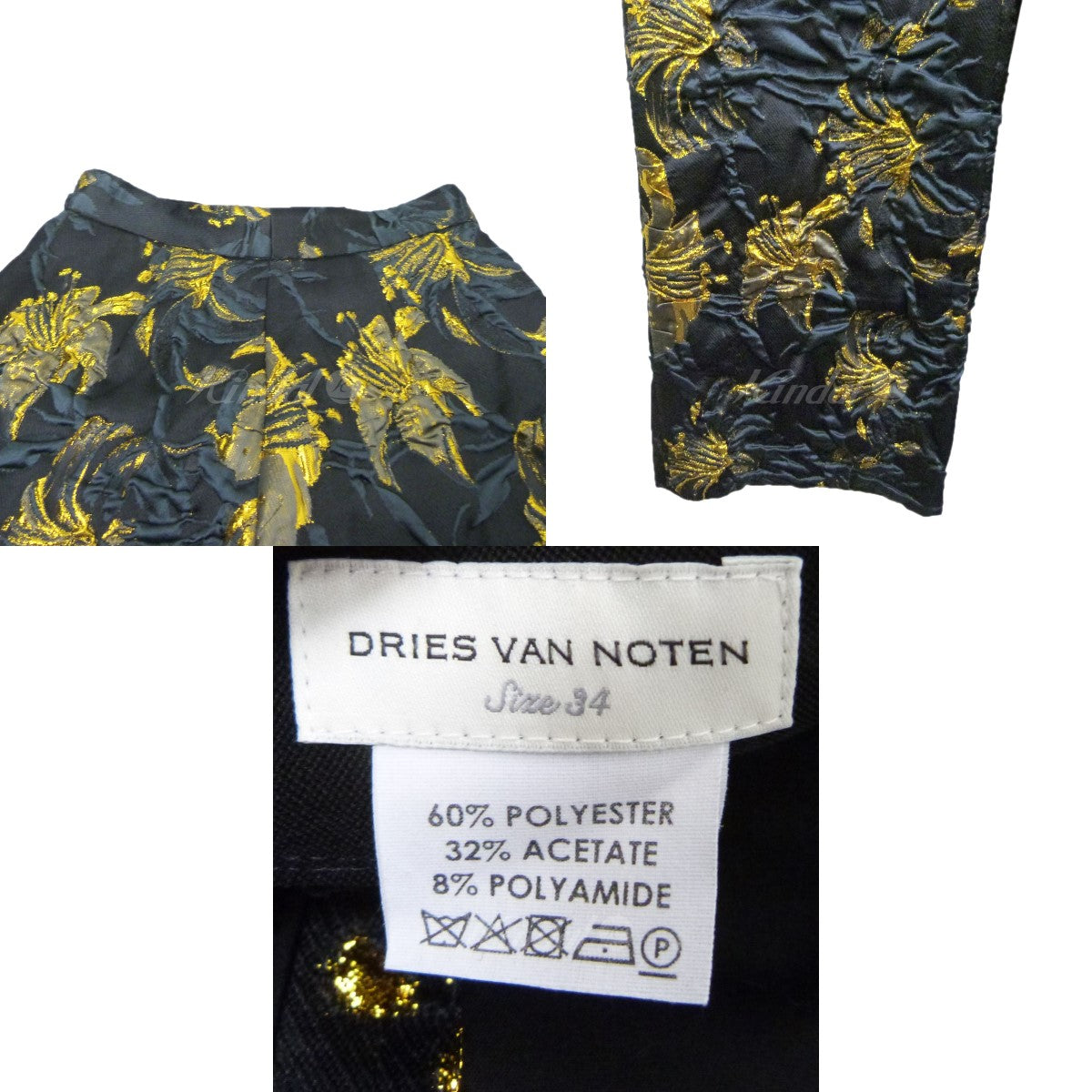 DRIES VAN NOTEN(ドリスヴァンノッテン) 2019AW 花柄パンツ ネイビー ...