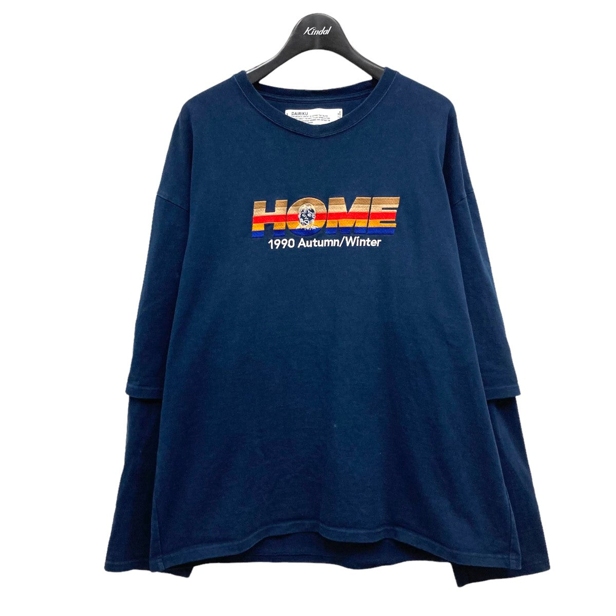 2021AW 「HOME Layered L／S Tshirt」 レイヤード刺繍ロングTシャツ