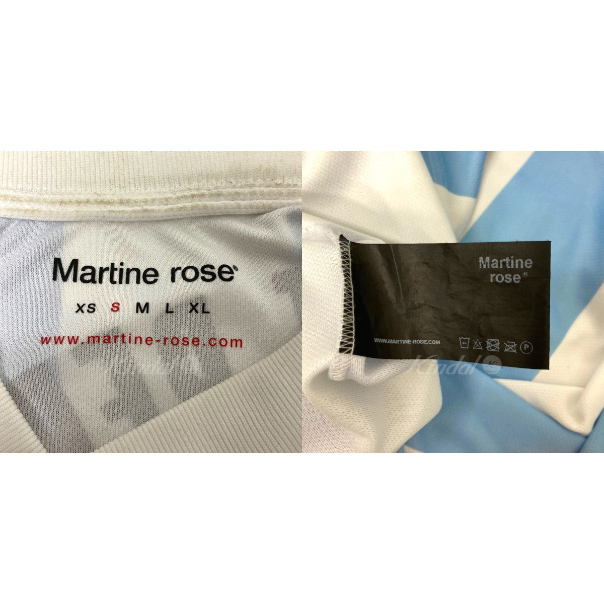 MARTINE ROSE(マーティンローズ) ゲームシャツ ライトブルー×ホワイト ...