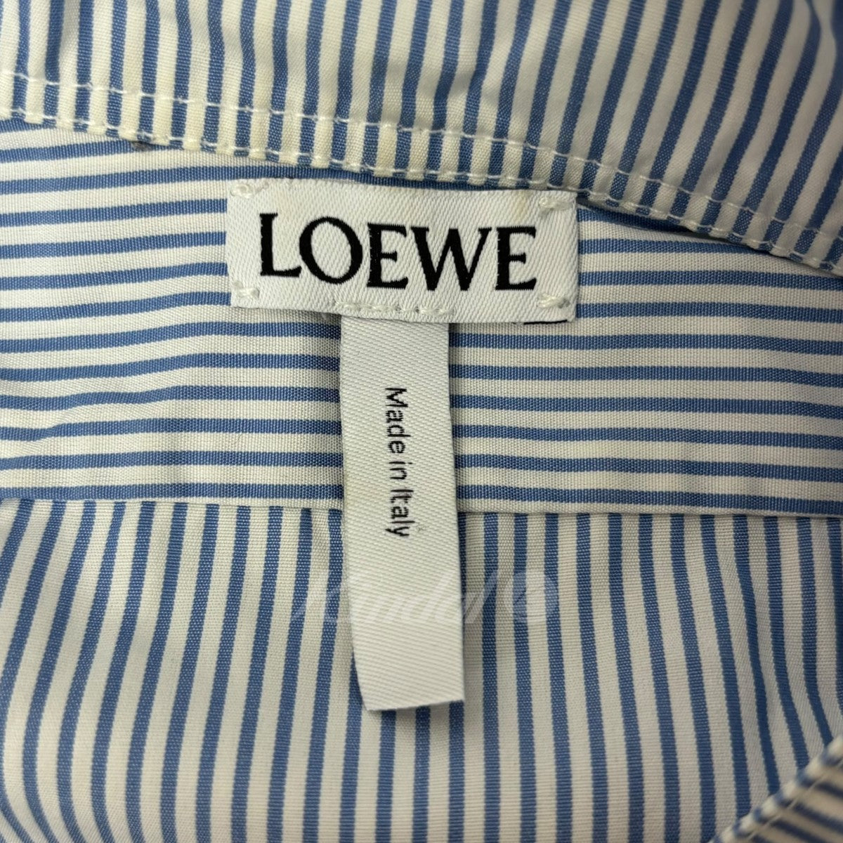 LOEWE(ロエベ) アシンメトリーストライプシャツ ブルー サイズ M｜【公式】カインドオルオンライン ブランド古着・中古通販【kindal】