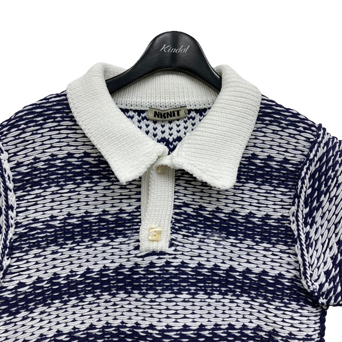 NKNIT(ンニット) 2023SS 「striped sponge knit」ニットポロシャツ